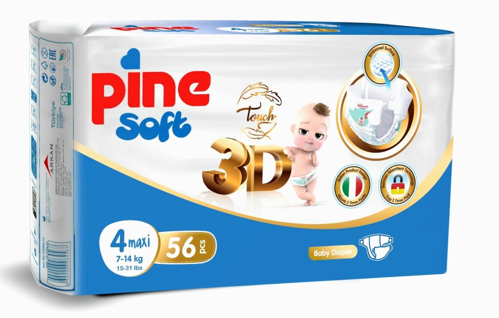 Пелени PINE Soft 3D Размер 4 7-14 кг 56 броя