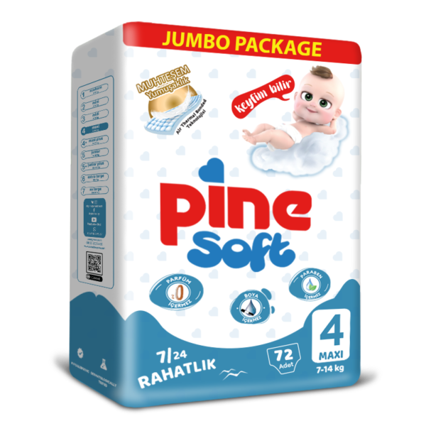Пелени PINE Soft Jumbo Размер 4 7-14 кг 72 броя