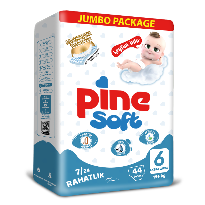 Пелени PINE Soft Jumbo Размер 6 над 15 кг 44 броя