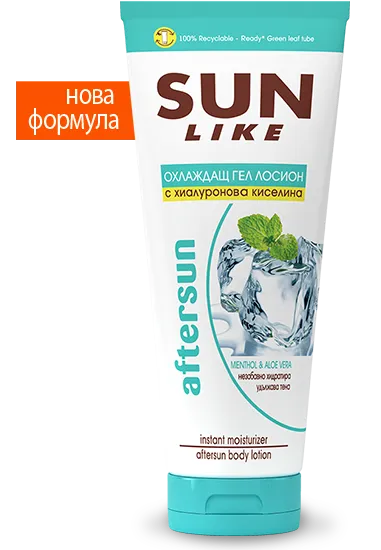 Sun Like Охлаждащ гел лосион за след плаж с алое вера и мента 200 мл
