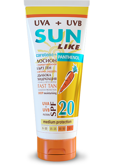 Sun Like Слънцезащитен лосион Panthenol SPF20 200 мл
