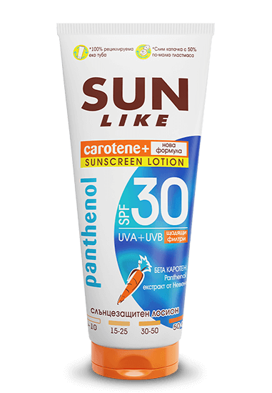 Sun Like Слънцезащитен лосион за тяло с пантенол SPF30 150 мл