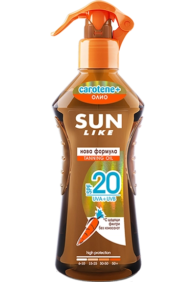 Sun Like Слънцезащитно спрей масло за бърз загар SPF20 200 мл