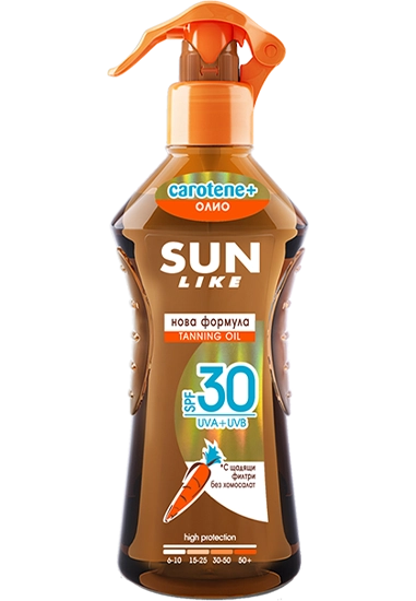 Sun Like Слънцезащитно спрей масло за бърз загар SPF30 200 мл