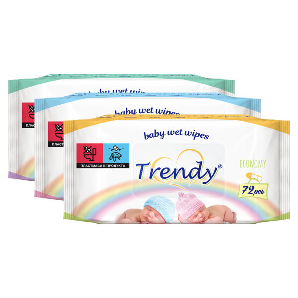 Trendy baby Мокри кърпи х 72 бр, без капак